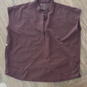 Figs Sleeveless Top in Deep Maroon